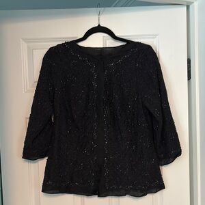 Elegant Black Women's Lace Blouse